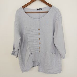 Pure Venice Lace 100% Linen Tunic Top Size Large